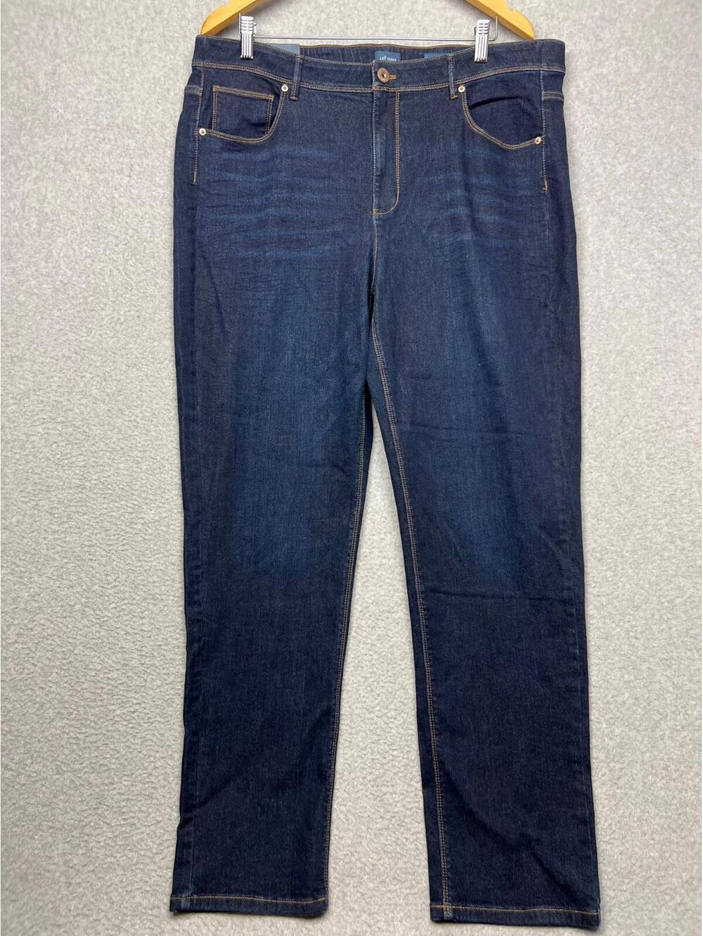 J Jill Denim High Rise Straight Leg Jeans Womens Plus 20 W Dark Wash Casual New